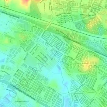 Bayan Park topographic map, elevation, terrain