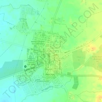 La Carlota City Public Plaza topographic map, elevation, terrain