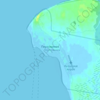 Пертоминск topographic map, elevation, terrain