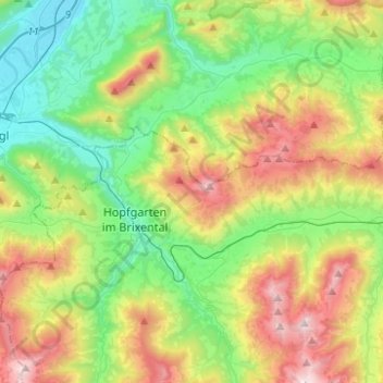 Brixental topographic map, elevation, terrain
