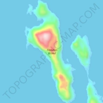 Tapiutan Island topographic map, elevation, terrain
