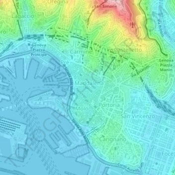 Centro Storico topographic map, elevation, terrain