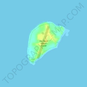 Hermana Menor Island topographic map, elevation, terrain