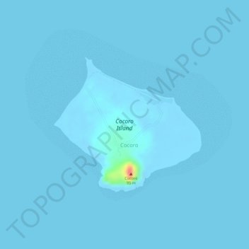 Cocoro Island topographic map, elevation, terrain