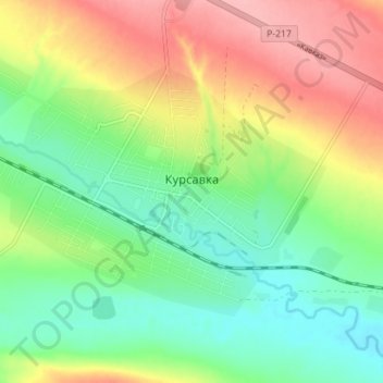 Kursavka topographic map, elevation, terrain