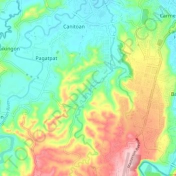 Calaanan Creek topographic map, elevation, terrain