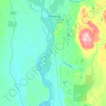 Talkeetna topographic map, elevation, terrain