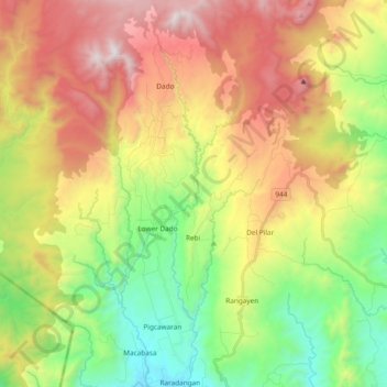 Libungan River topographic map, elevation, terrain