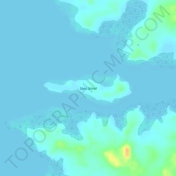 Sanz Island topographic map, elevation, terrain