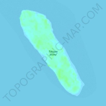 Tubigan Island topographic map, elevation, terrain