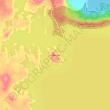 New Kalabsha Island topographic map, elevation, terrain