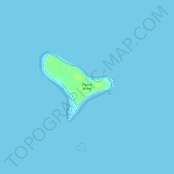 Pisonia Island topographic map, elevation, terrain
