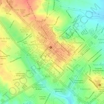 Praça Artur Gomes topographic map, elevation, terrain