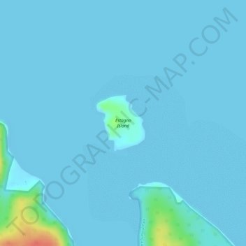 Estagno Island topographic map, elevation, terrain