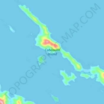 Cabilauan Island topographic map, elevation, terrain