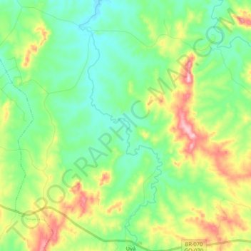 Rio Uvá topographic map, elevation, terrain
