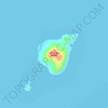 Calumbagan Island topographic map, elevation, terrain