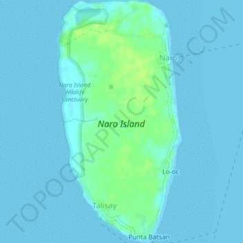 Naro Island topographic map, elevation, terrain