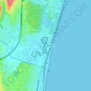 Marineland topographic map, elevation, terrain