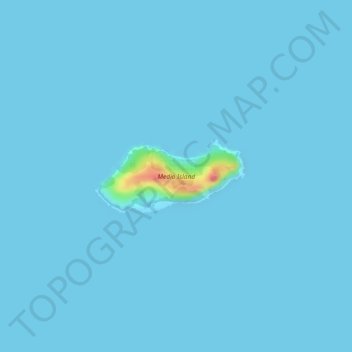 Medio Island topographic map, elevation, terrain