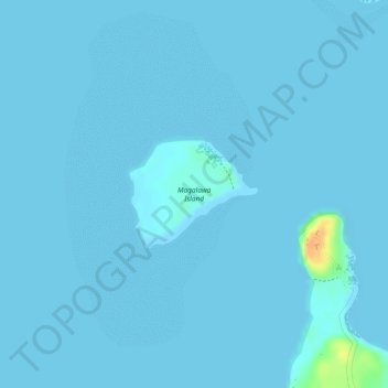 Magalawa Island topographic map, elevation, terrain