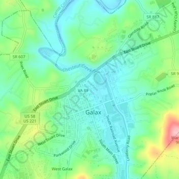 Chestnut Creek topographic map, elevation, terrain