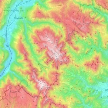 Pasubio topographic map, elevation, terrain