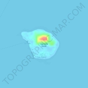 San Pablo Island topographic map, elevation, terrain