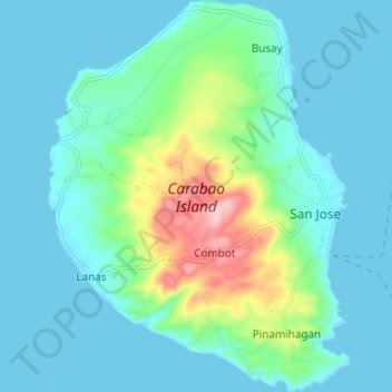 Carabao Island topographic map, elevation, terrain