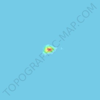 Magpeos Island topographic map, elevation, terrain