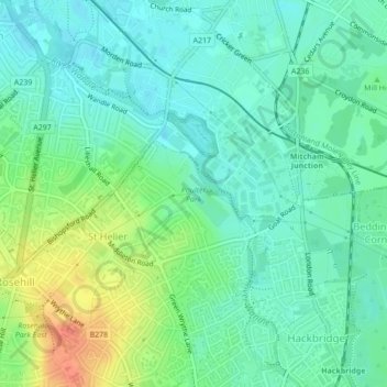 Poulter Park Topographic Map, Elevation, Terrain