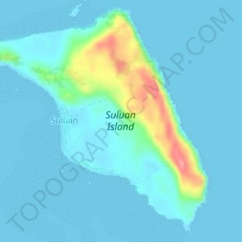 Suluan Island topographic map, elevation, terrain