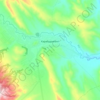 Karabudakhkent topographic map, elevation, terrain