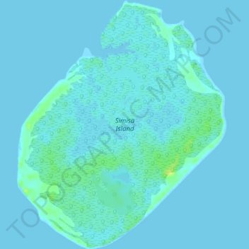 Simisa Island topographic map, elevation, terrain