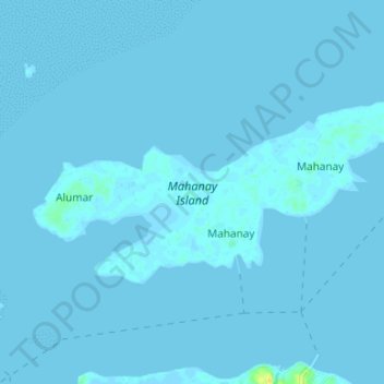 Mahanay Island topographic map, elevation, terrain