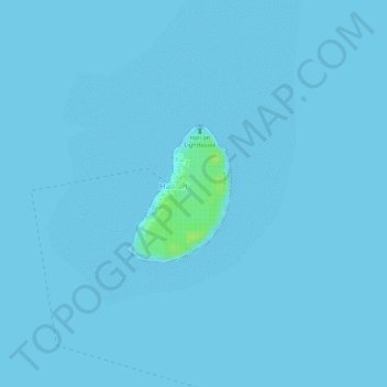 Halian Island topographic map, elevation, terrain