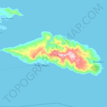 Rapu Rapu Island topographic map, elevation, terrain