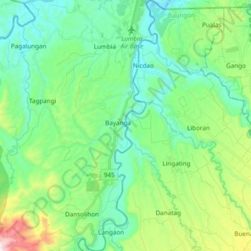 Cagayan River topographic map, elevation, terrain