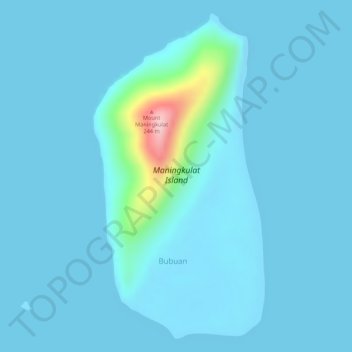 Maningkulat Island topographic map, elevation, terrain