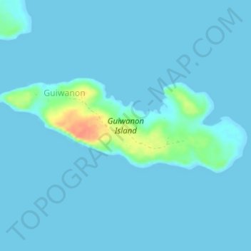 Guiwanon Island topographic map, elevation, terrain