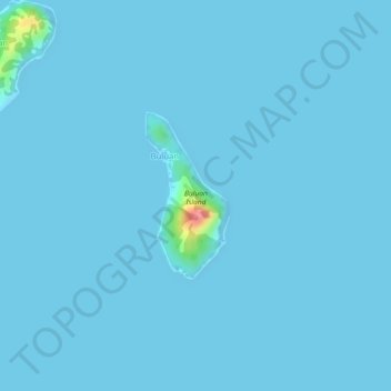 Buluan Island topographic map, elevation, terrain