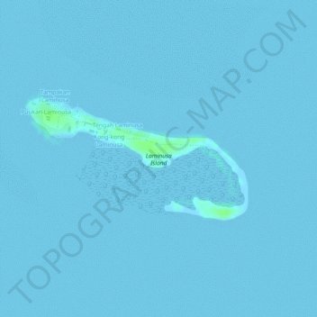 Laminusa Island topographic map, elevation, terrain