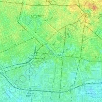 Darsena topographic map, elevation, terrain