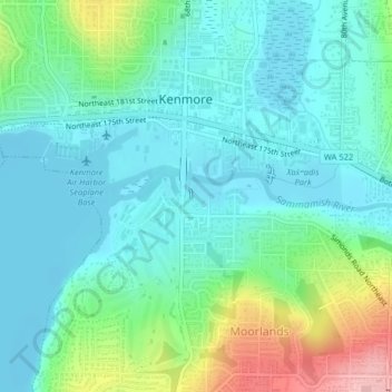 Rhododendron Park topographic map, elevation, terrain