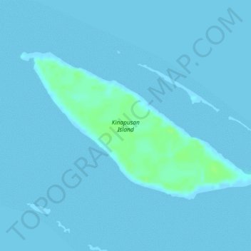 Kinapusan Island topographic map, elevation, terrain