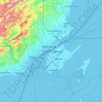 Lapu Lapu Topographic Map Elevation Relief