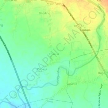 Rosario La Union Map Rosario Topographic Map, Elevation, Relief