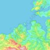 A Coruña topographic map, relief map, elevations map