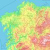 Galicia topographic map, relief map, elevations map