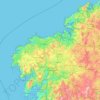 A Coruña topographic map, relief map, elevations map